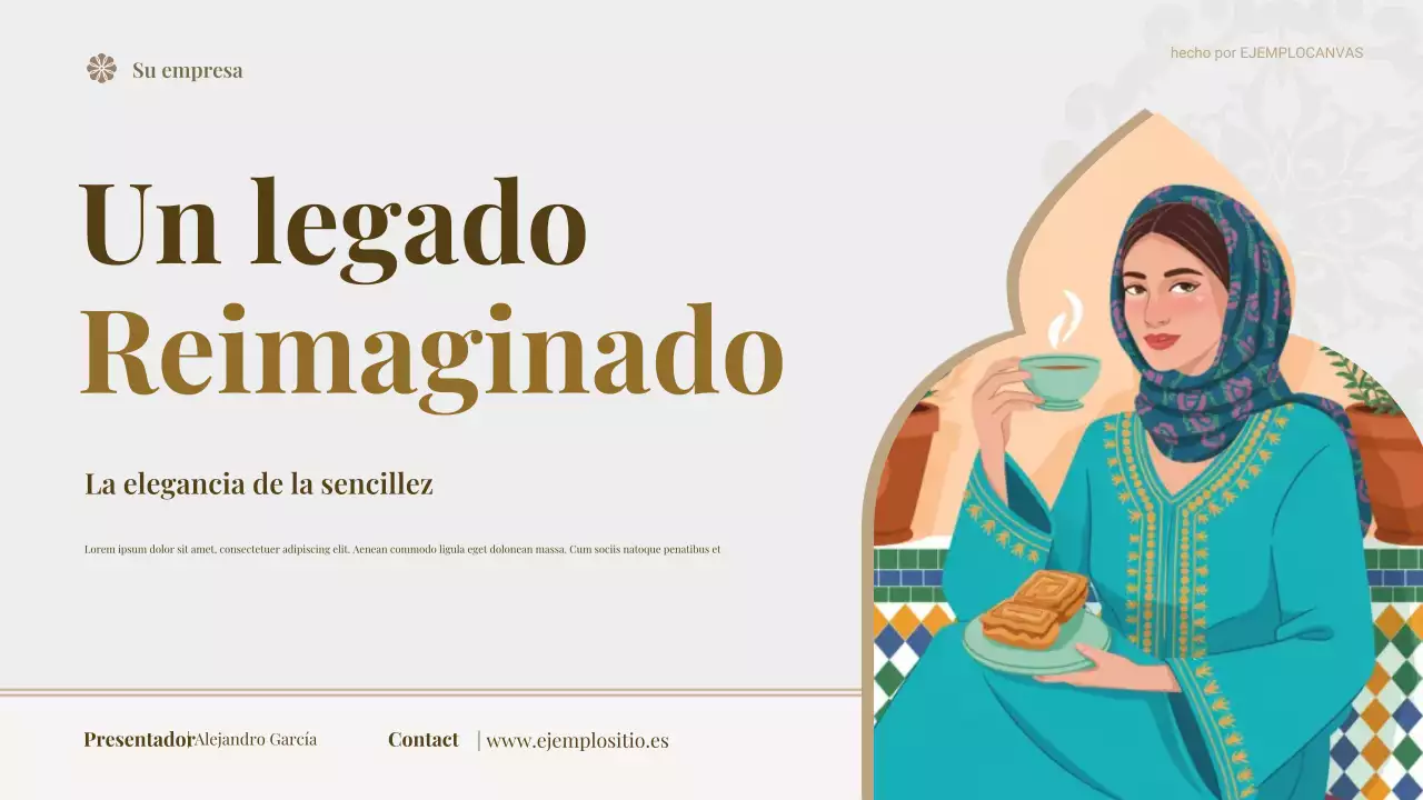 Presentación de marketing de alimentos tradicionales beige