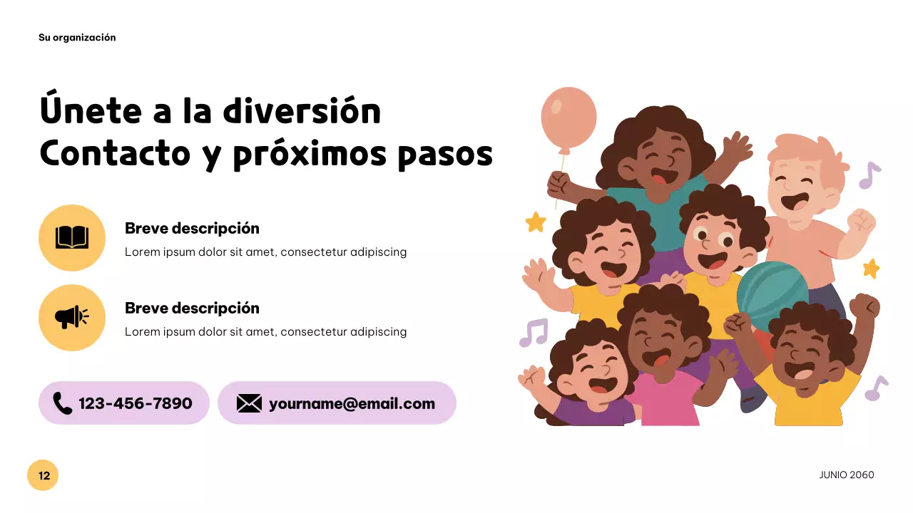 Presentación musical colorida y lúdica