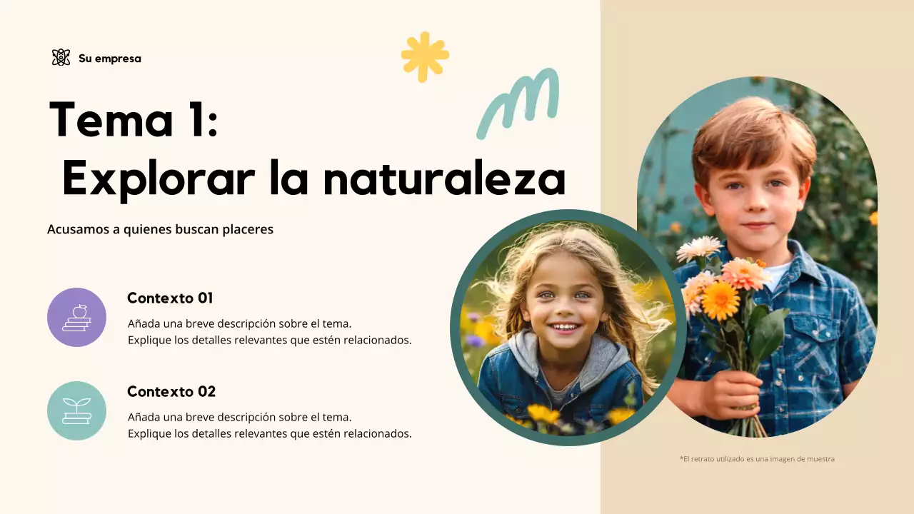 Presentación educativa lúdica en beige