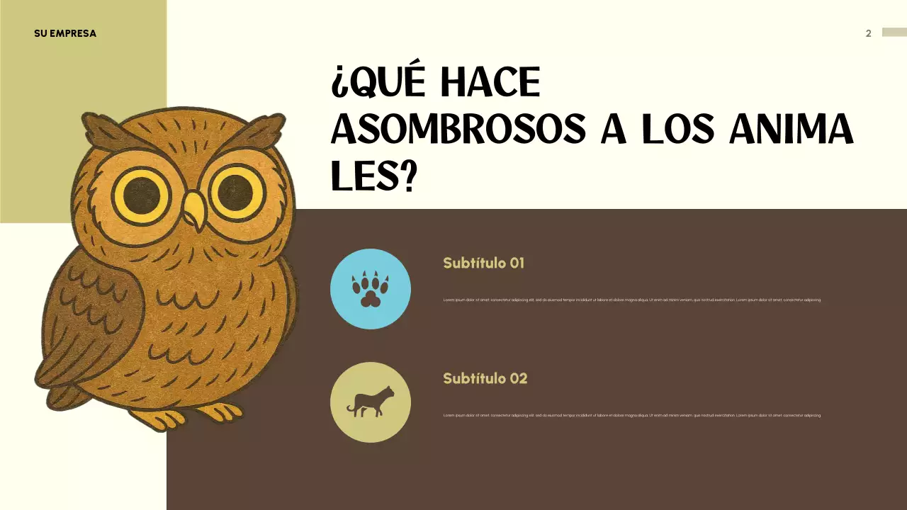 Presentación de invitación con animales juguetones en beige