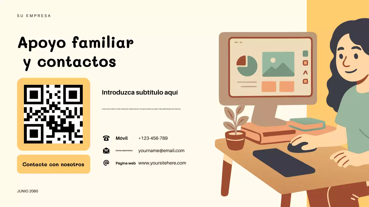 Presentación de invitación para jardín de infantes lúdica de color naranja