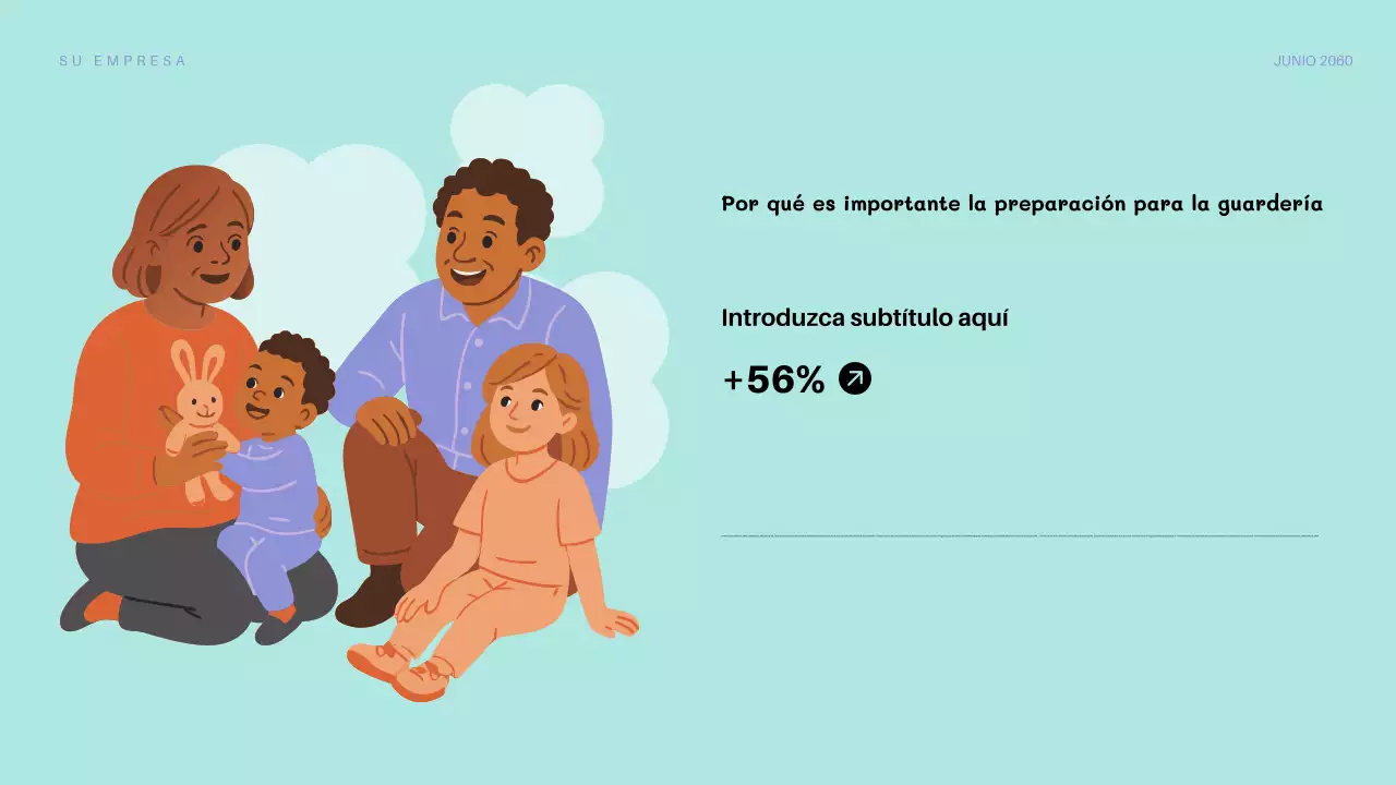 Presentación de invitación para jardín de infantes lúdica de color naranja