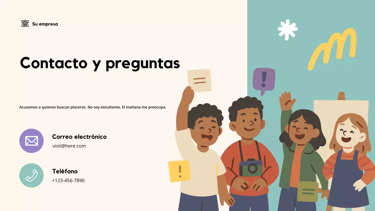 Presentación educativa lúdica en beige