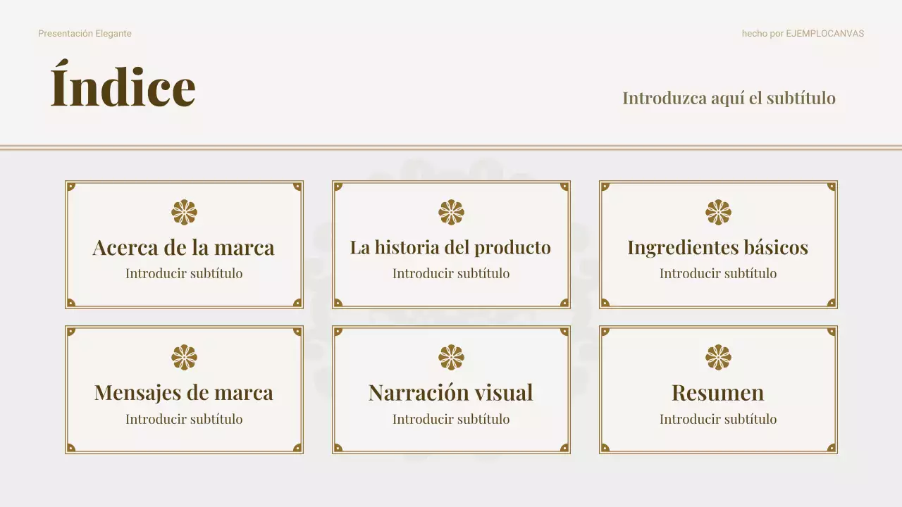 Presentación de marketing de alimentos tradicionales beige