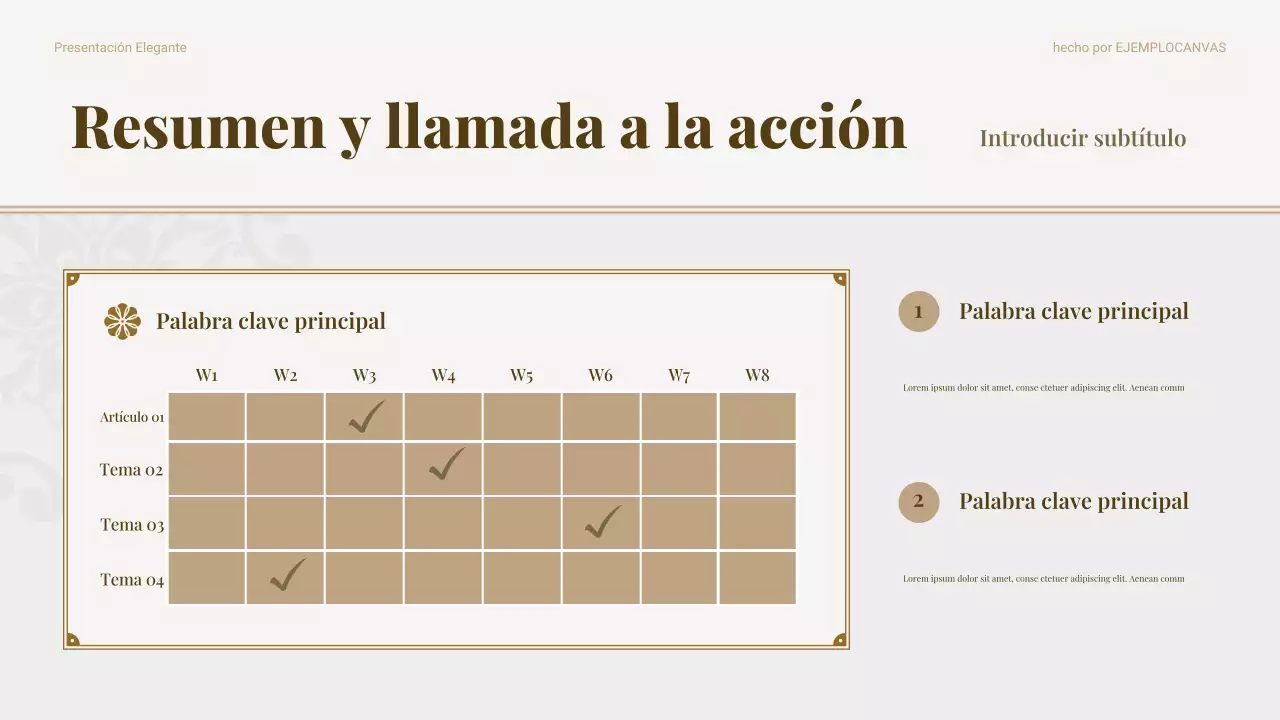 Presentación de marketing de alimentos tradicionales beige