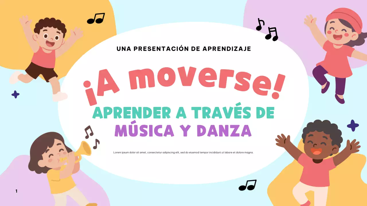 Presentación musical colorida y lúdica