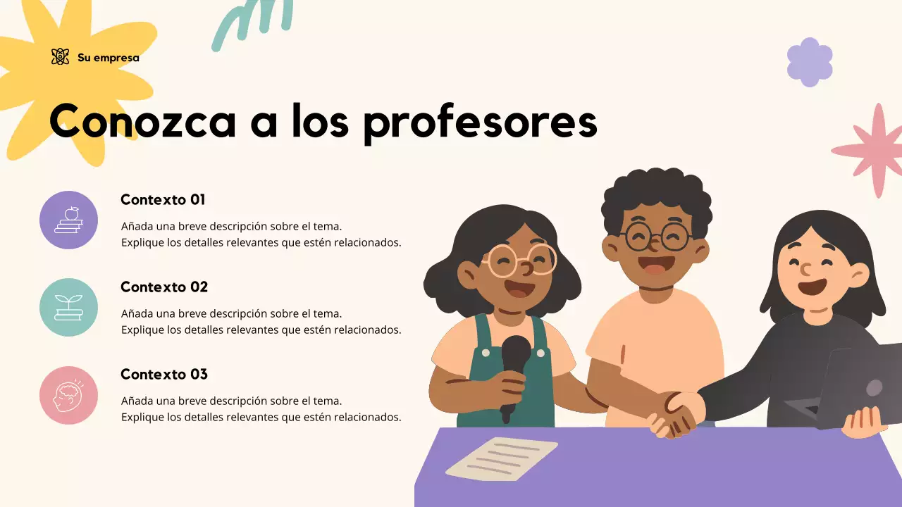 Presentación educativa lúdica en beige