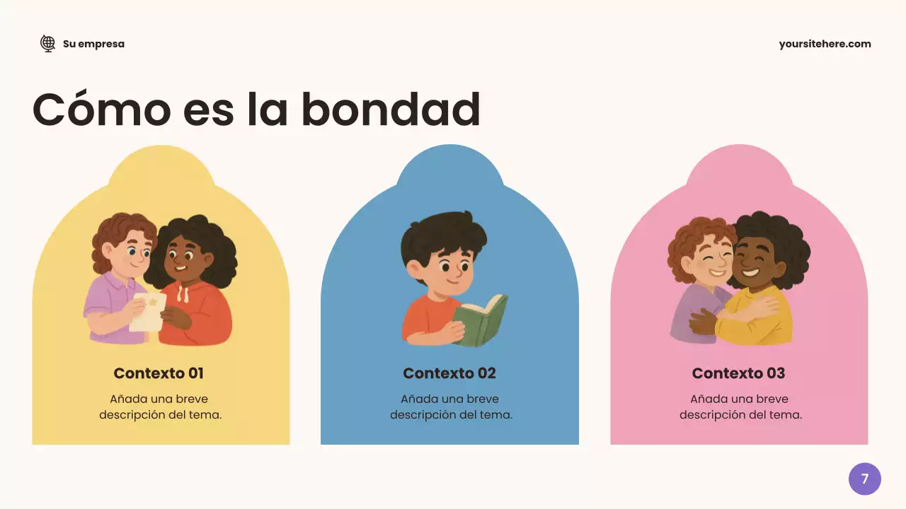 Presentación del anuncio del aula amigable beige