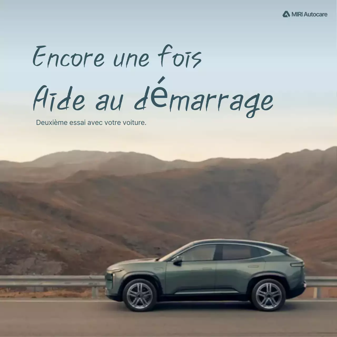 Publicité pour une voiture moderne beige