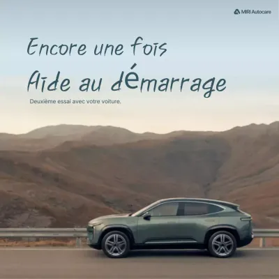 Publicité pour une voiture moderne beige