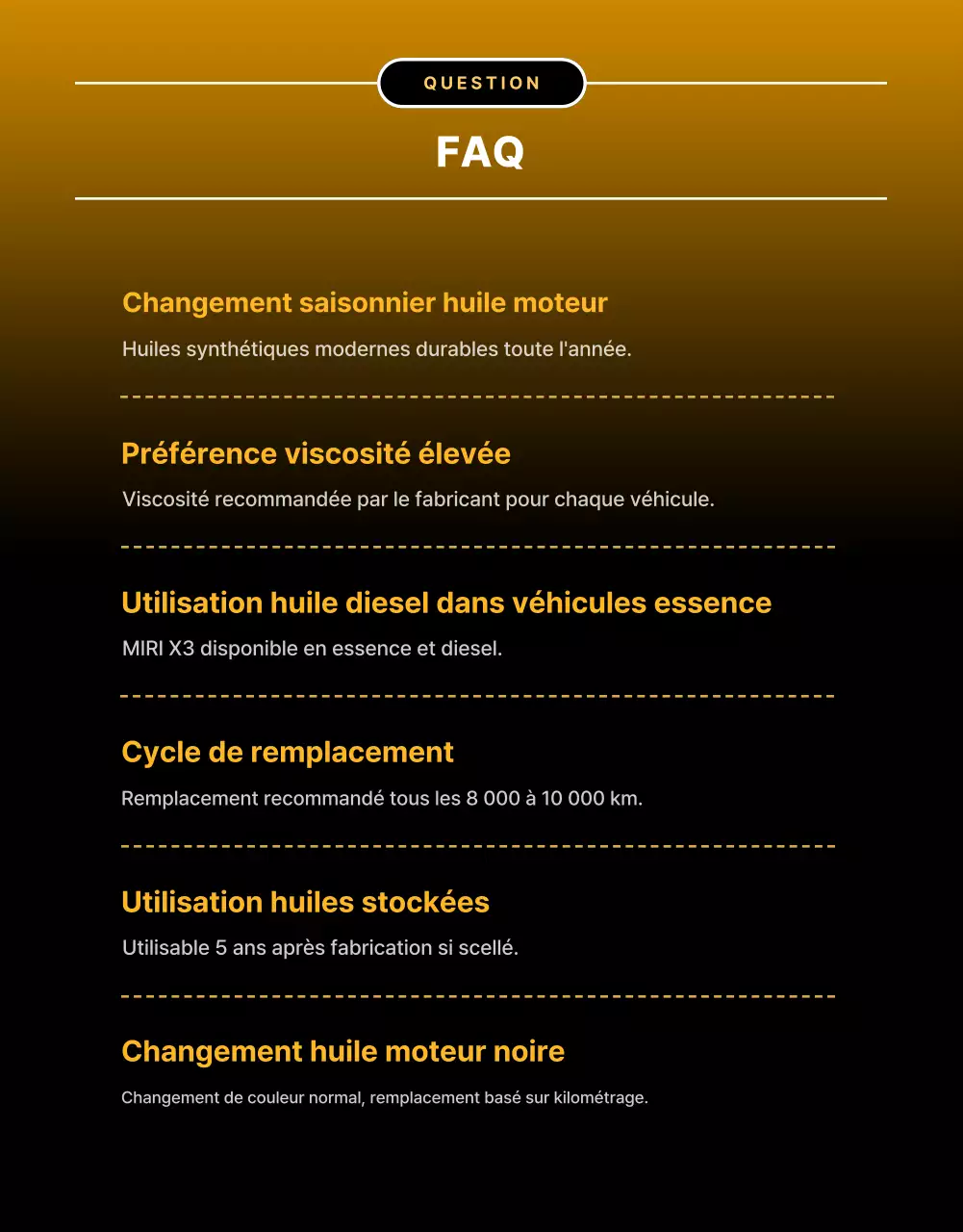 Promotion des ventes d'huile moteur de luxe Golden