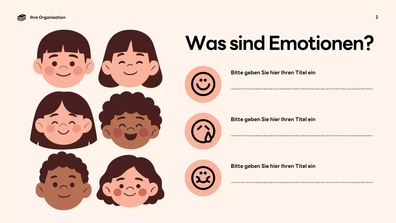 Bunte, verspielte Emotionen-Ankündigung Präsentation