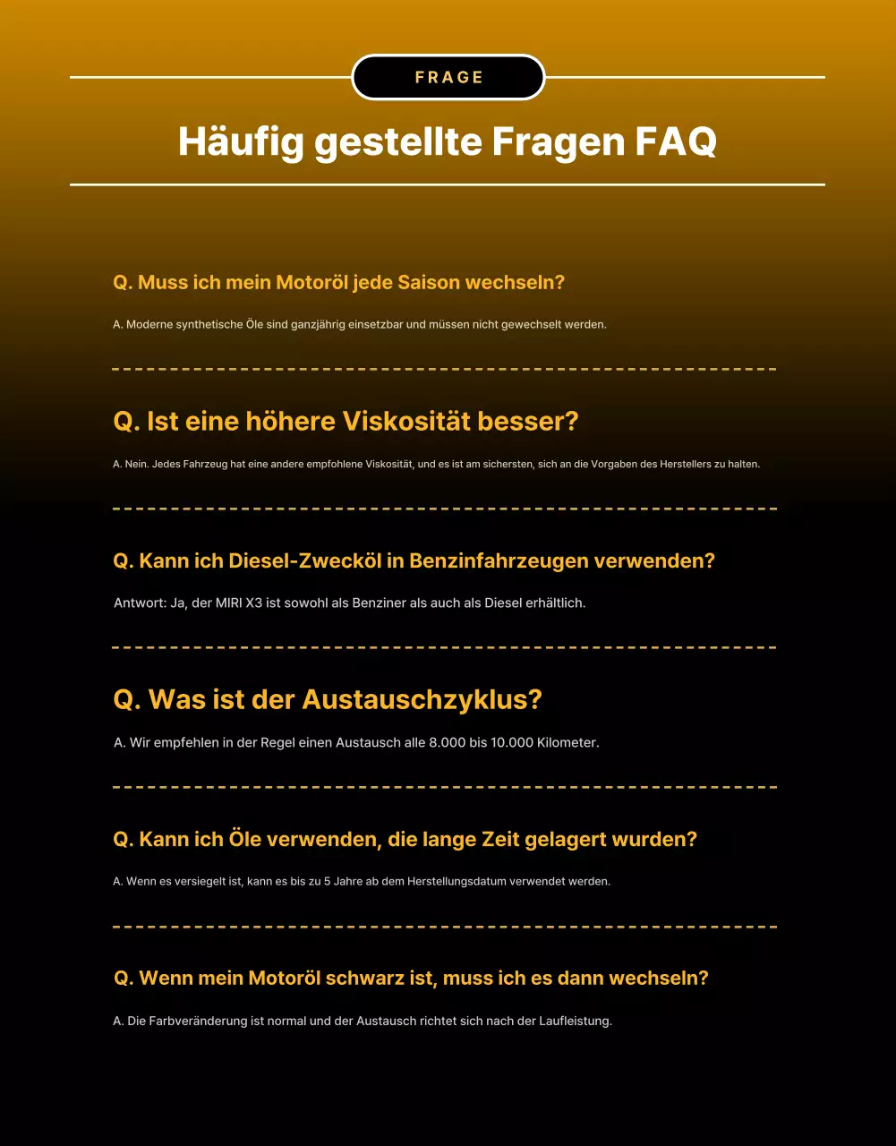 Verkaufsförderung für Goldenes Luxus-Motoröl