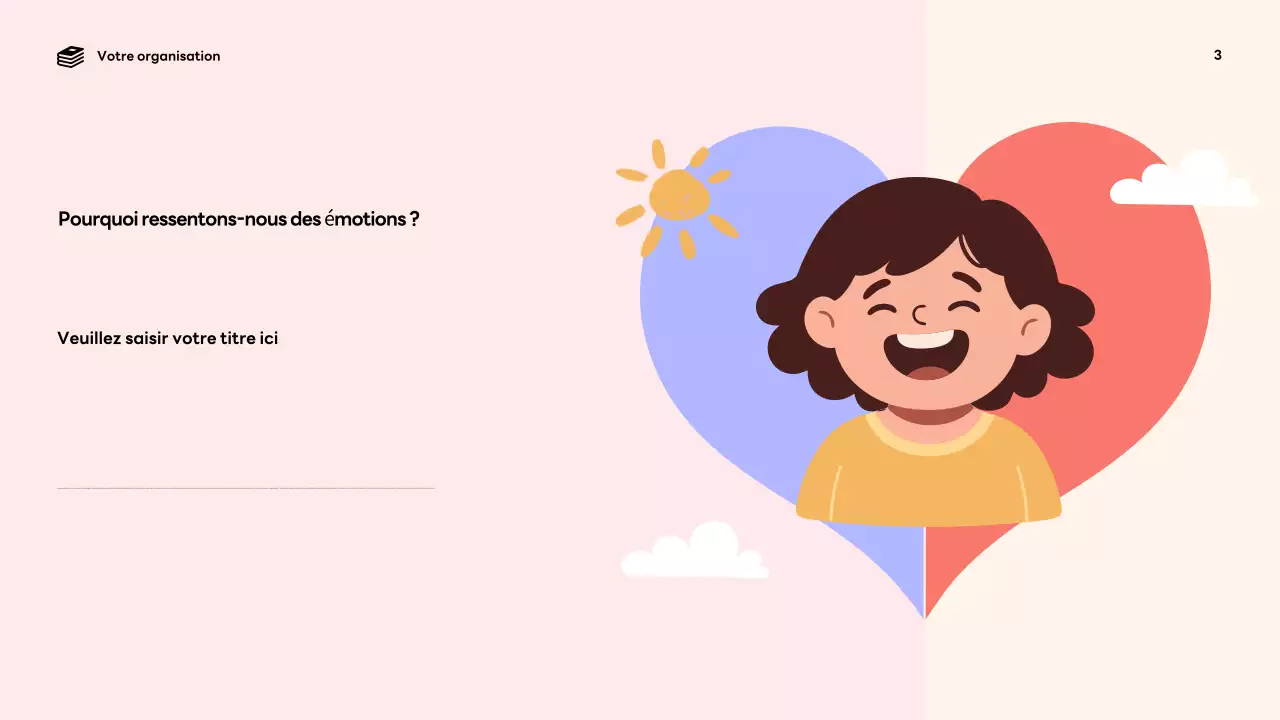 Présentation de l'annonce des émotions ludiques et colorées