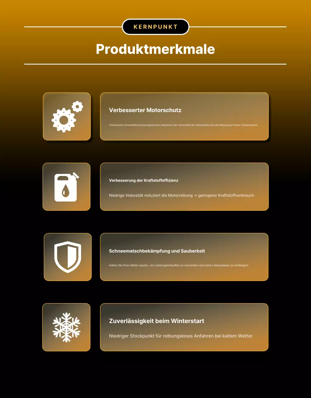 Verkaufsförderung für Goldenes Luxus-Motoröl