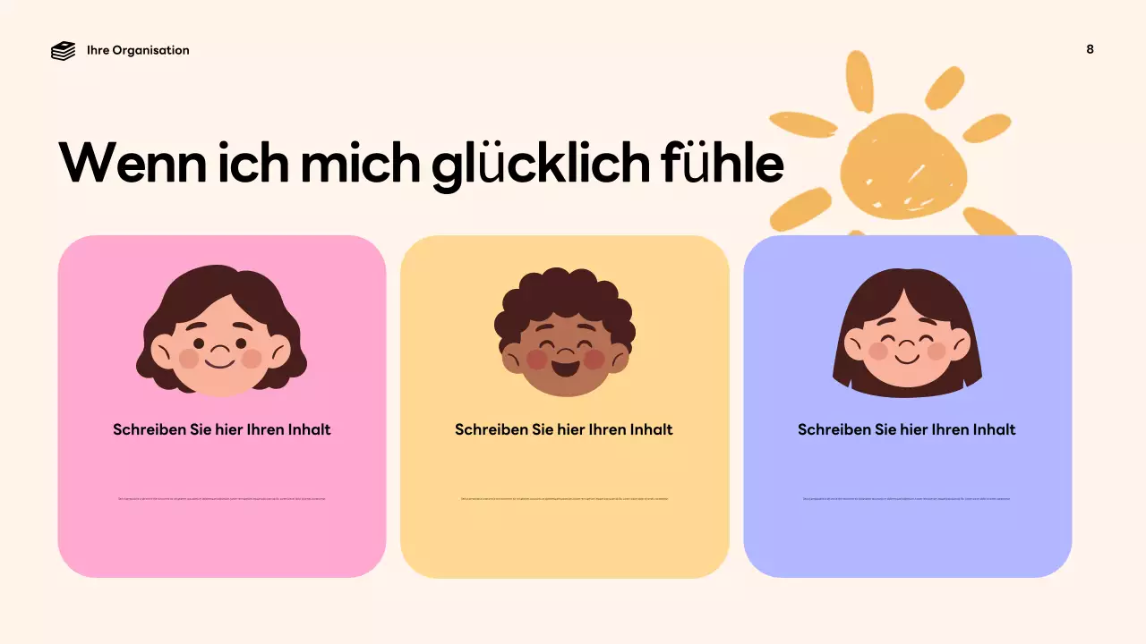 Bunte, verspielte Emotionen-Ankündigung Präsentation