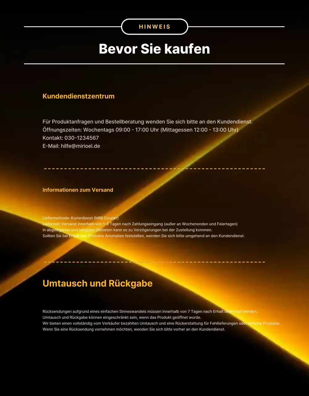 Verkaufsförderung für Goldenes Luxus-Motoröl