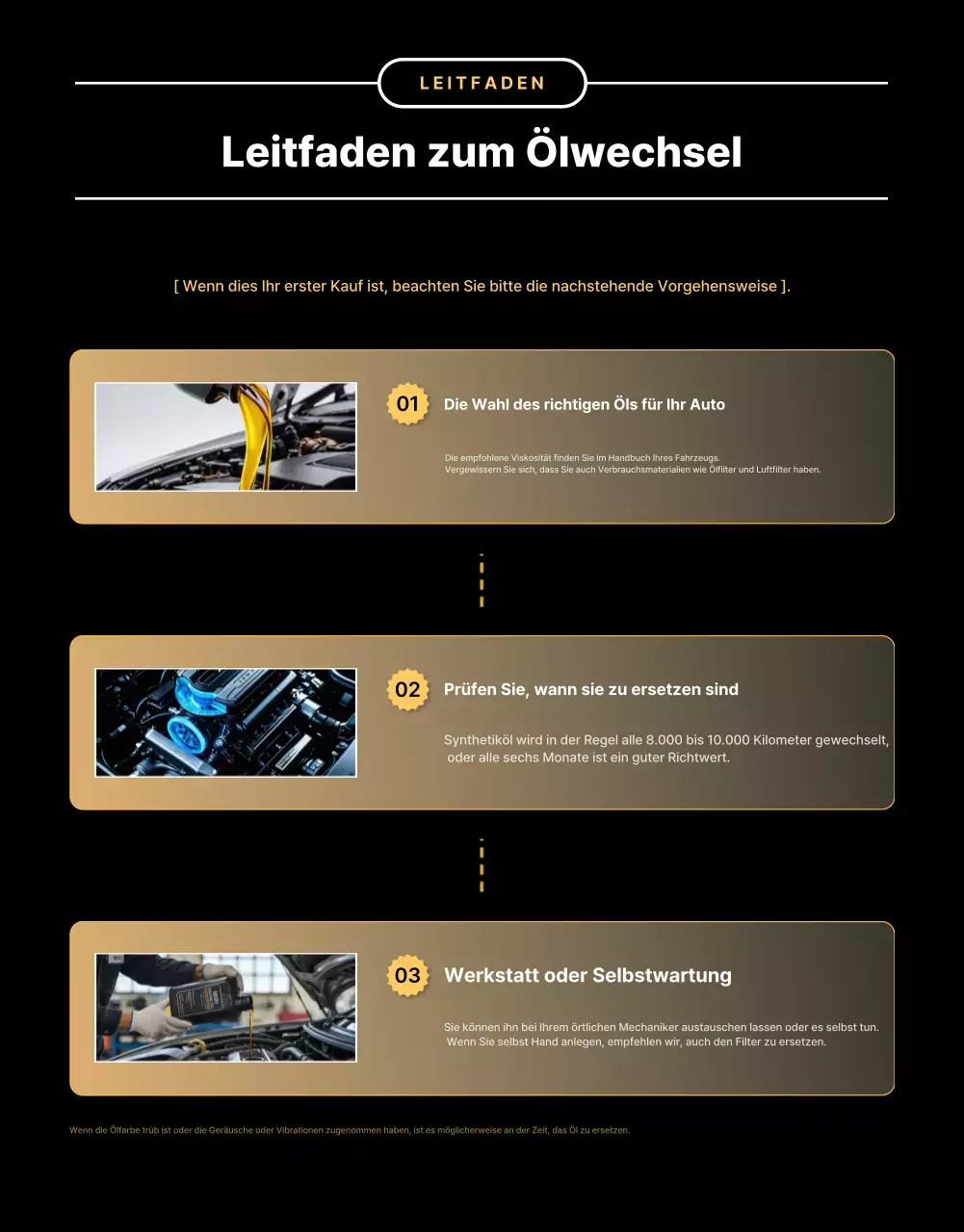 Verkaufsförderung für Goldenes Luxus-Motoröl