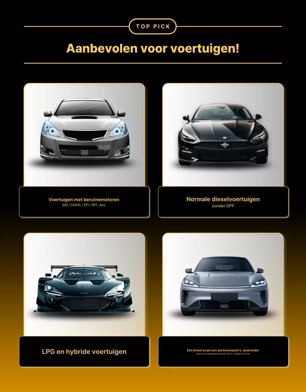 Promotie voor de verkoop van gouden luxe motorolie