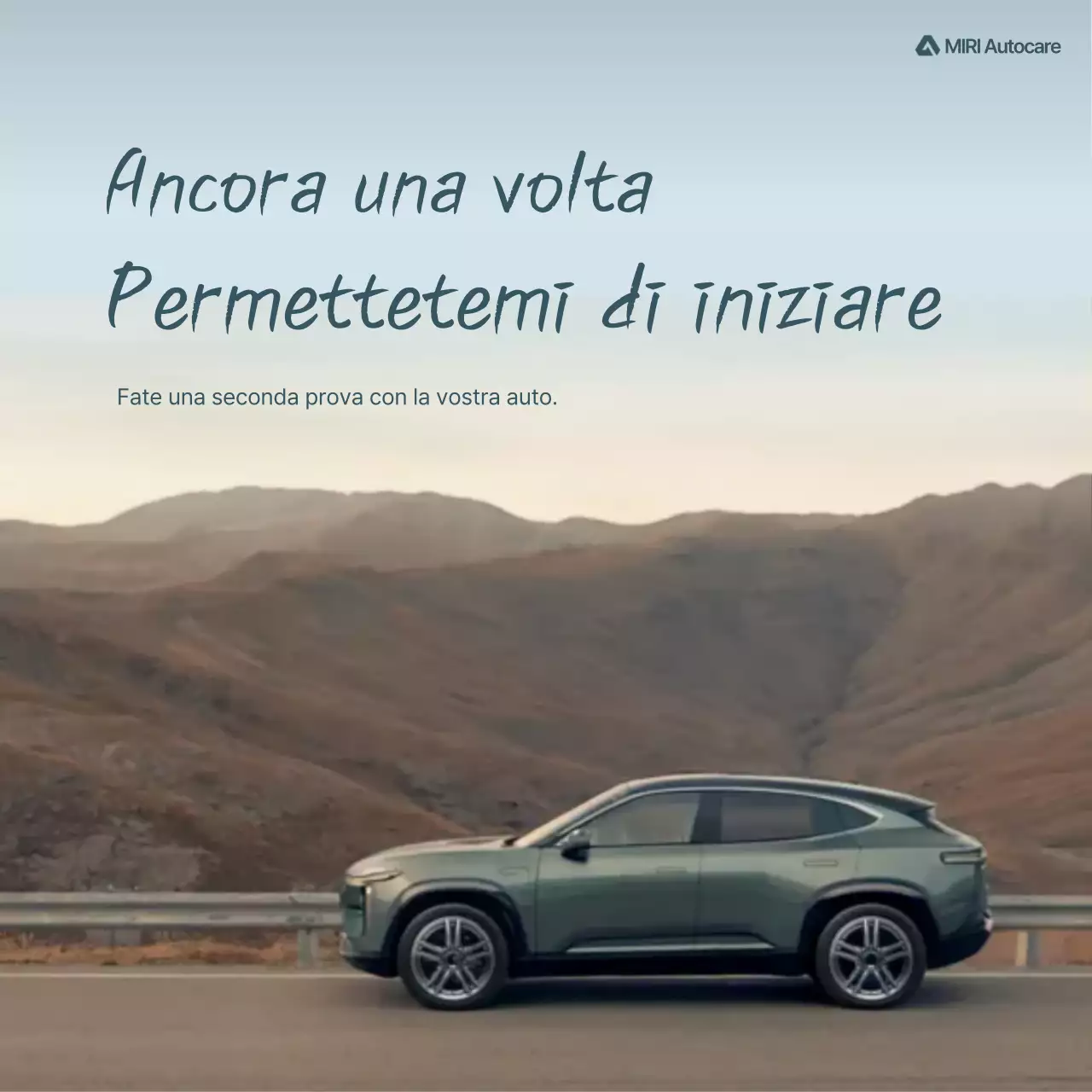 Pubblicità di un'auto moderna beige