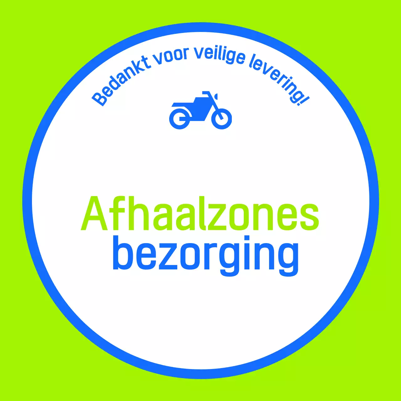 Aanwijzingen voor afhaalzones voor bezorging met opvallende kleuren