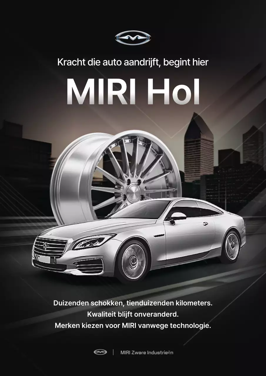 Zilveren moderne auto-advertentie