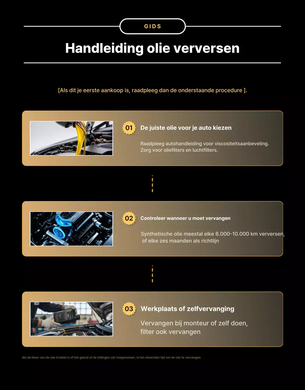 Promotie voor de verkoop van gouden luxe motorolie