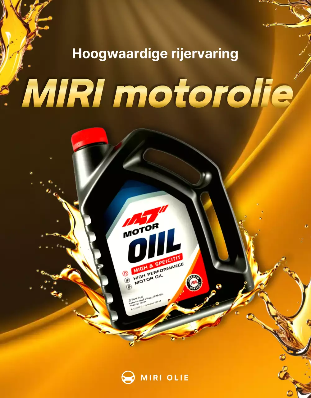 Promotie voor de verkoop van gouden luxe motorolie