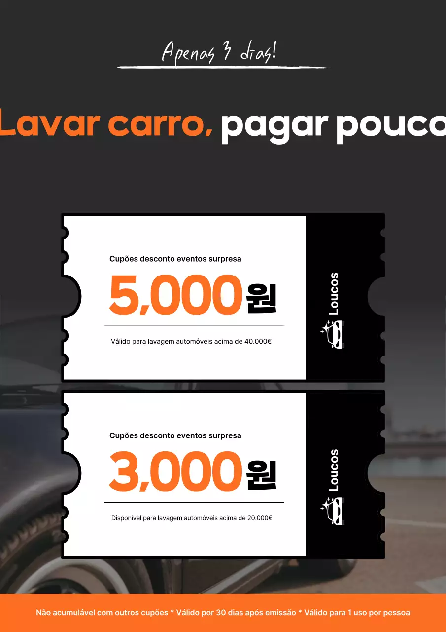 Promoção de evento de lavagem de carros Orange Simple