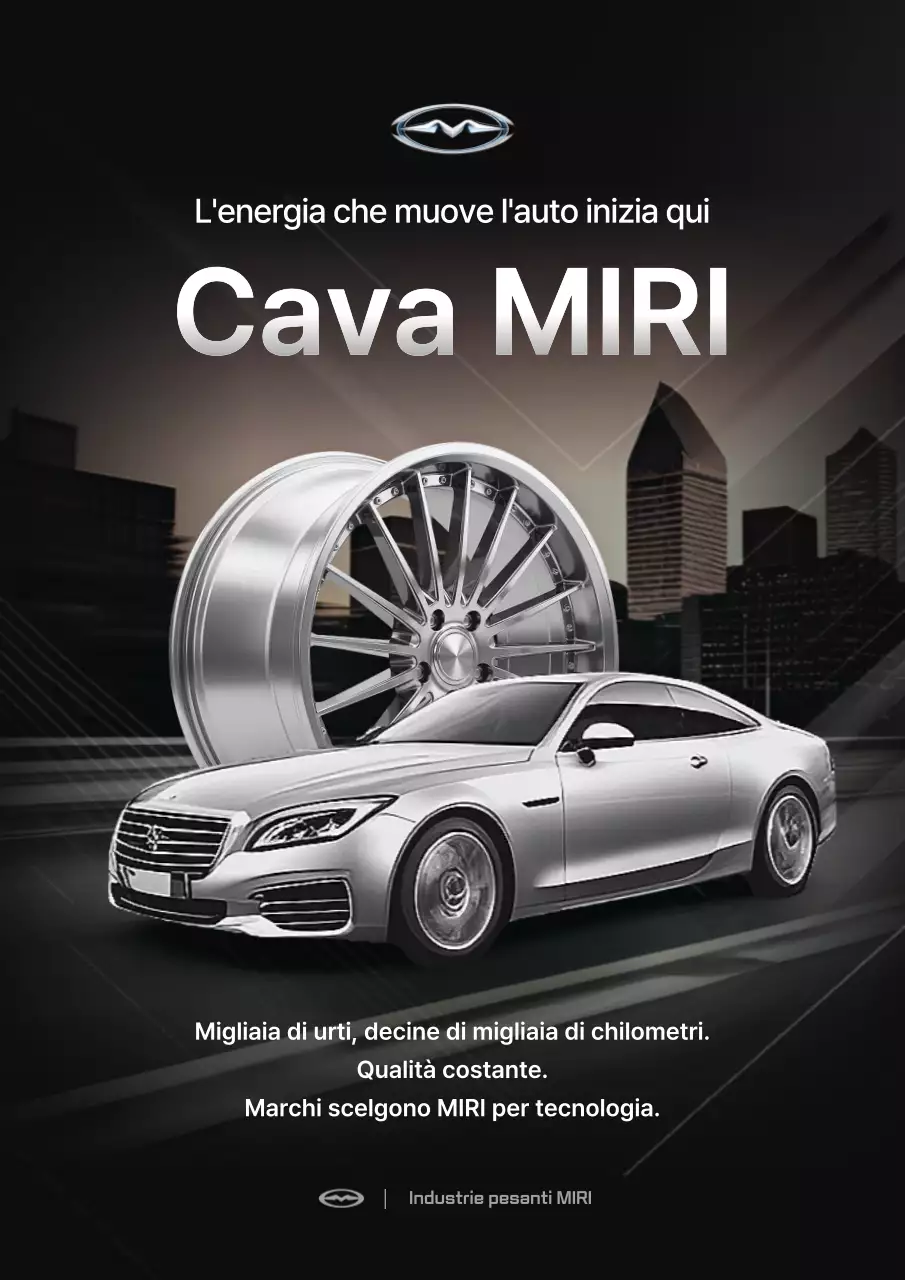 Pubblicità di un'auto moderna color argento