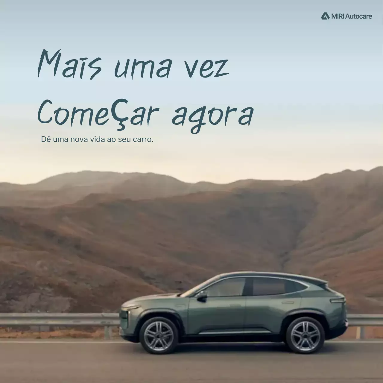 Anúncio de carro moderno bege