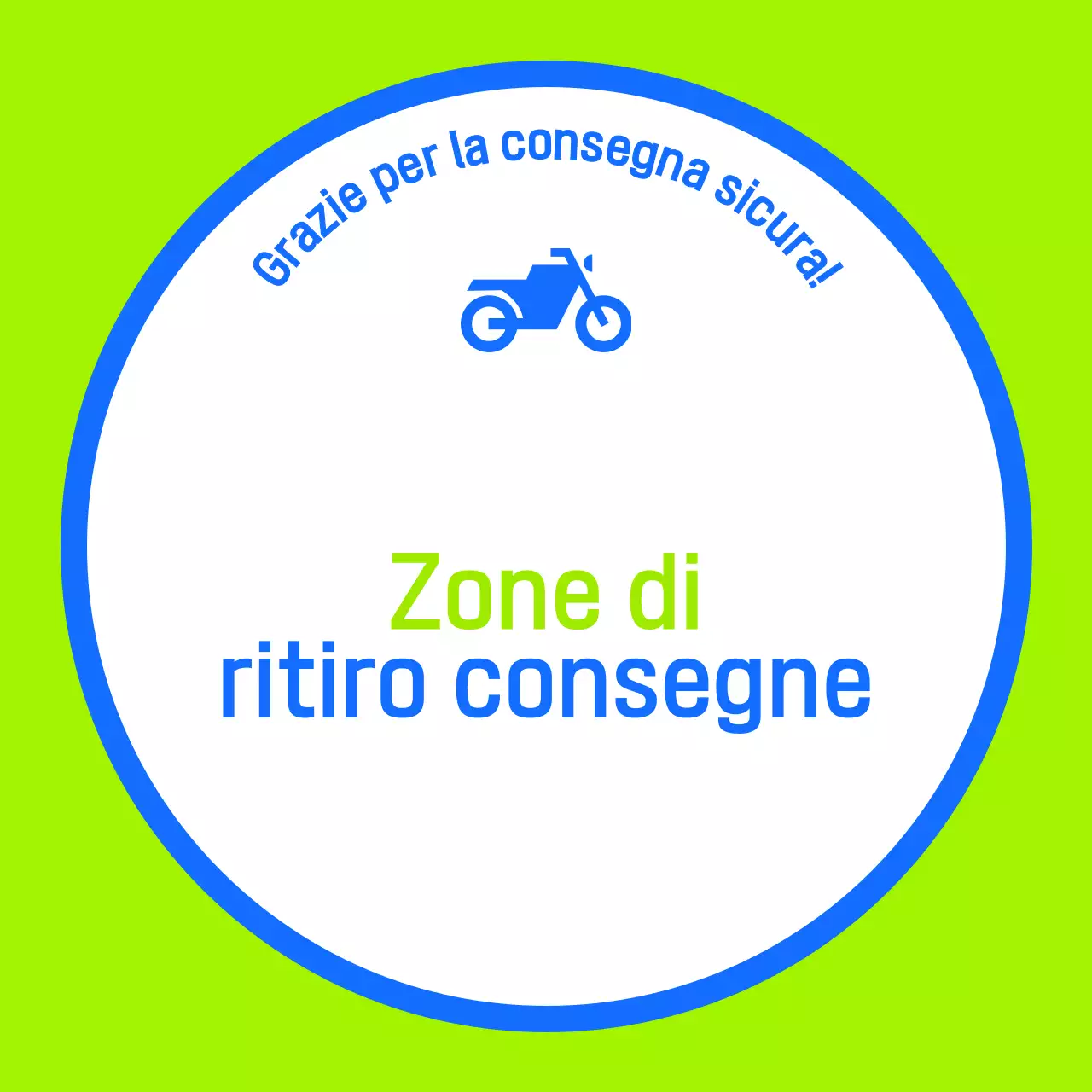 Indicazioni per la zona di ritiro della consegna utilizzando colori accattivanti