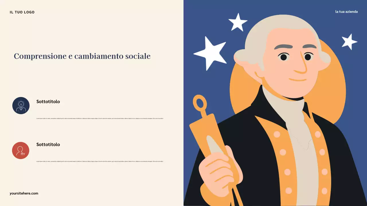 Presentazione della storia classica illustrativa blu degli americani famosi