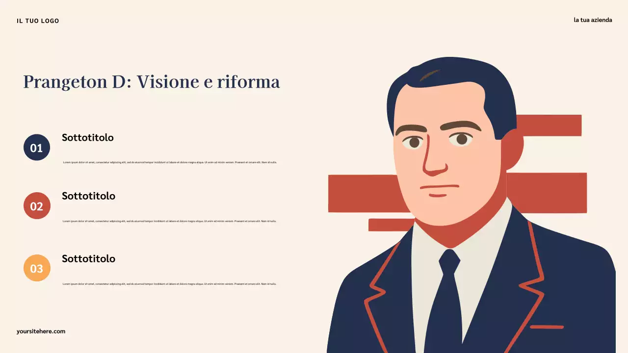 Presentazione della storia classica illustrativa blu degli americani famosi