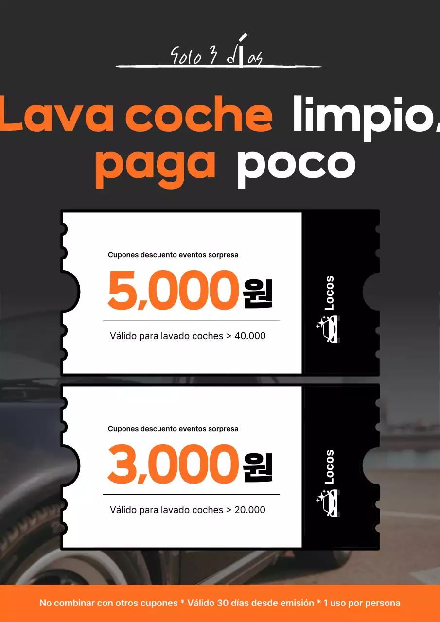 Promoción del evento de lavado de autos sencillo de Orange