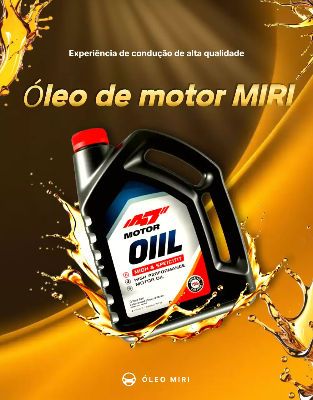 Promoção de vendas de óleo de motor de luxo dourado