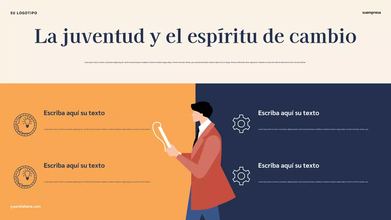 Presentación ilustrativa clásica de la historia de los estadounidenses famosos en azul