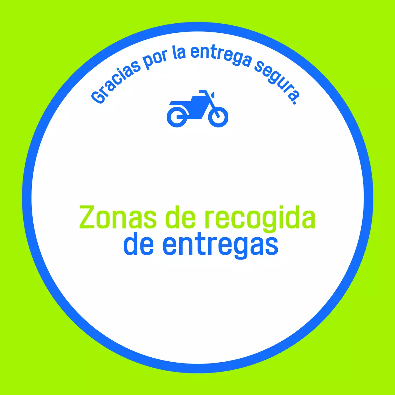 Guía de zona de recogida de entrega mediante colores llamativos