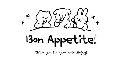 Black and white cute food commercial