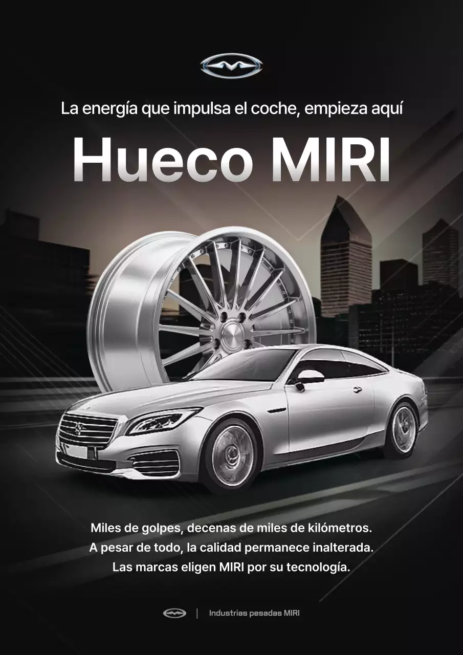 Anuncio de coche moderno plateado