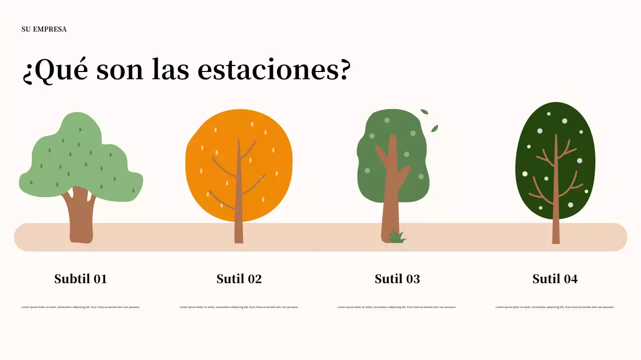 Presentación de las estaciones de la naturaleza verde
