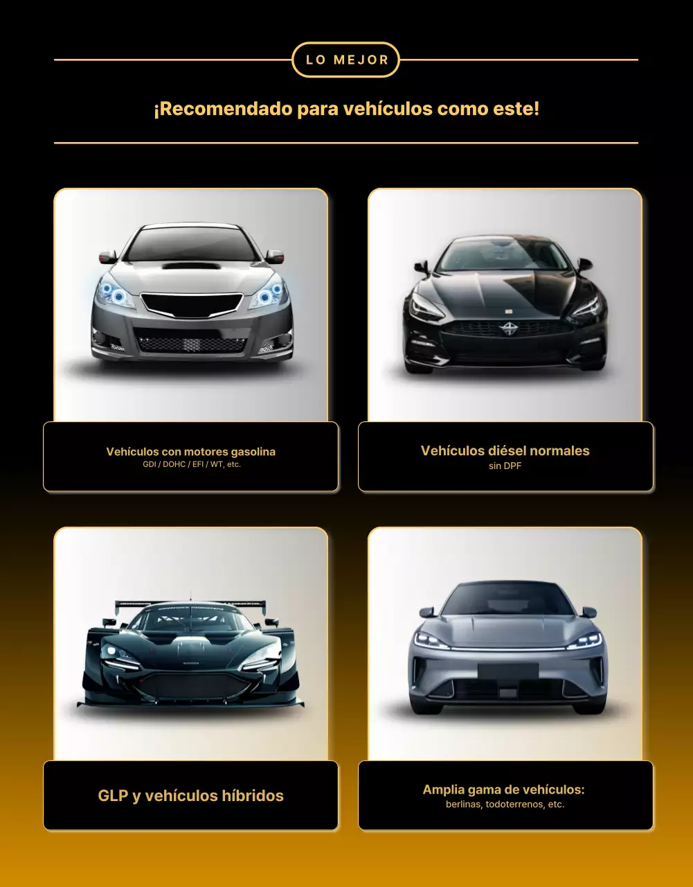 Promoción de ventas de aceite de motor de lujo dorado