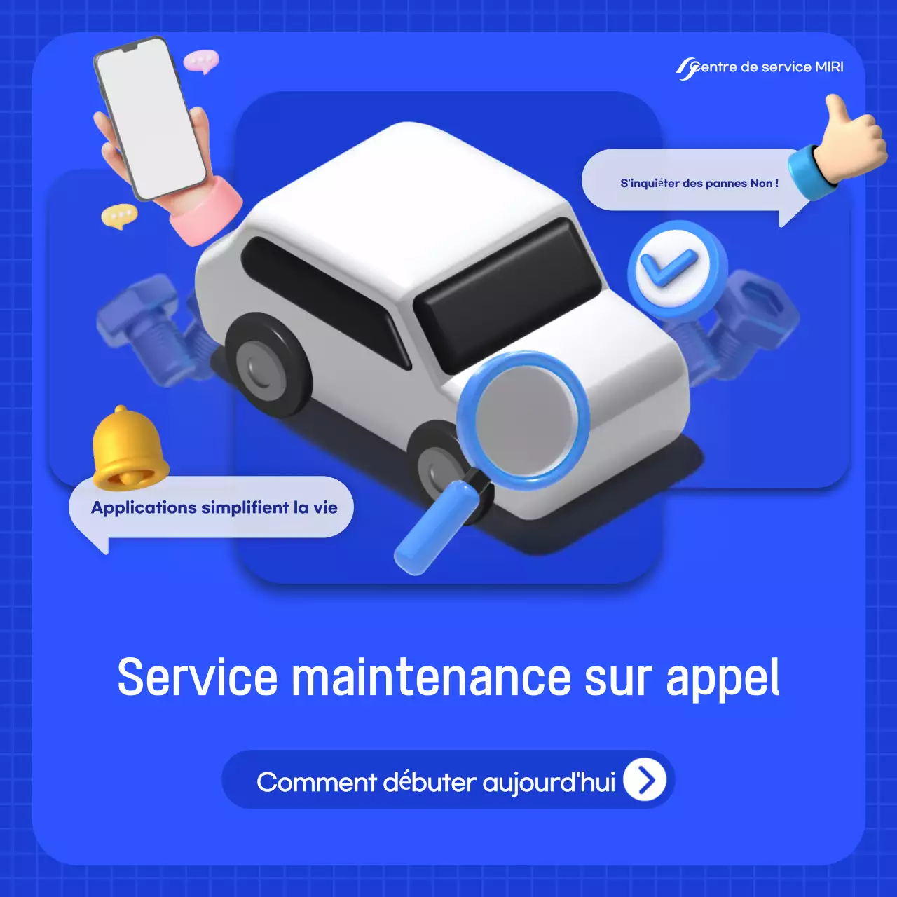 Publicité pour une voiture bleue moderne