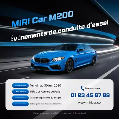 Événement de voitures modernes bleues