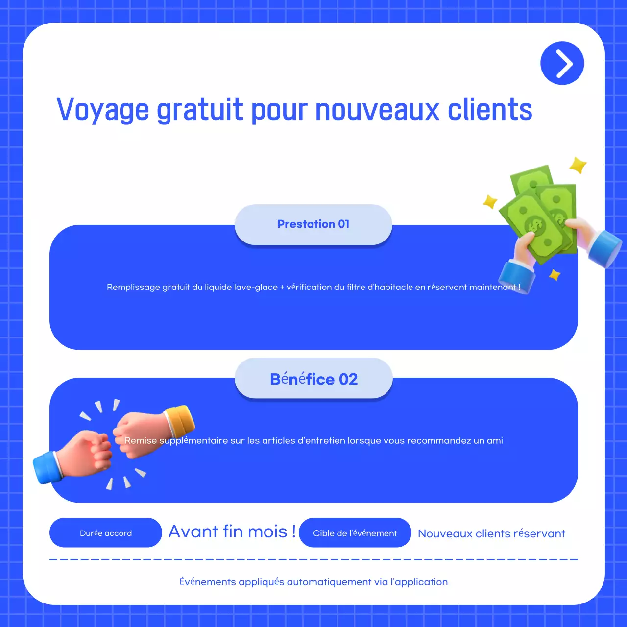 Publicité pour une voiture bleue moderne