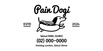 Logo de hot-dog noir simple