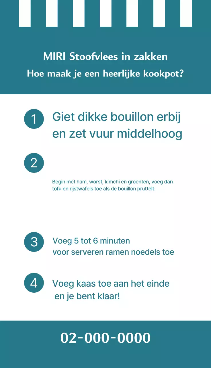 Promotie visitekaartje met eenvoudig restaurantrecept