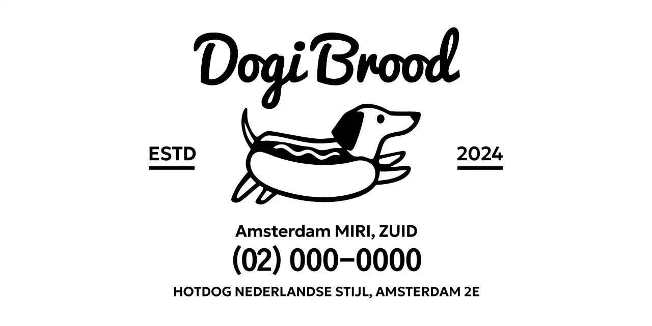 Zwart eenvoudig hotdoglogo