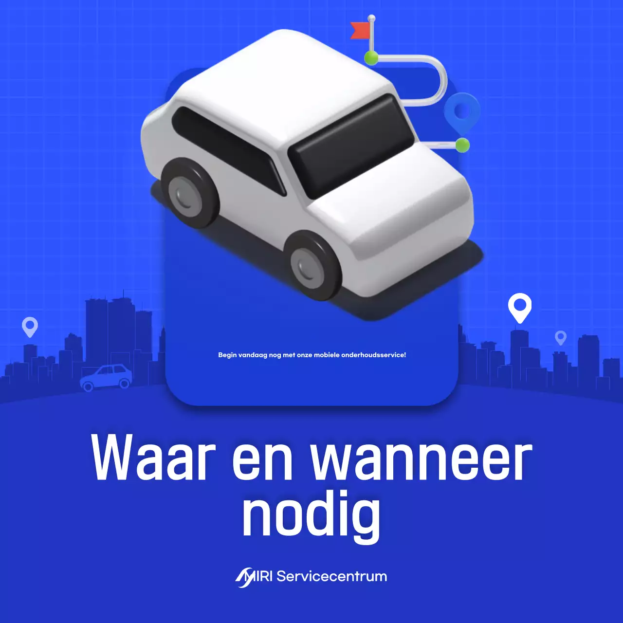 Blauwe moderne auto-advertentie