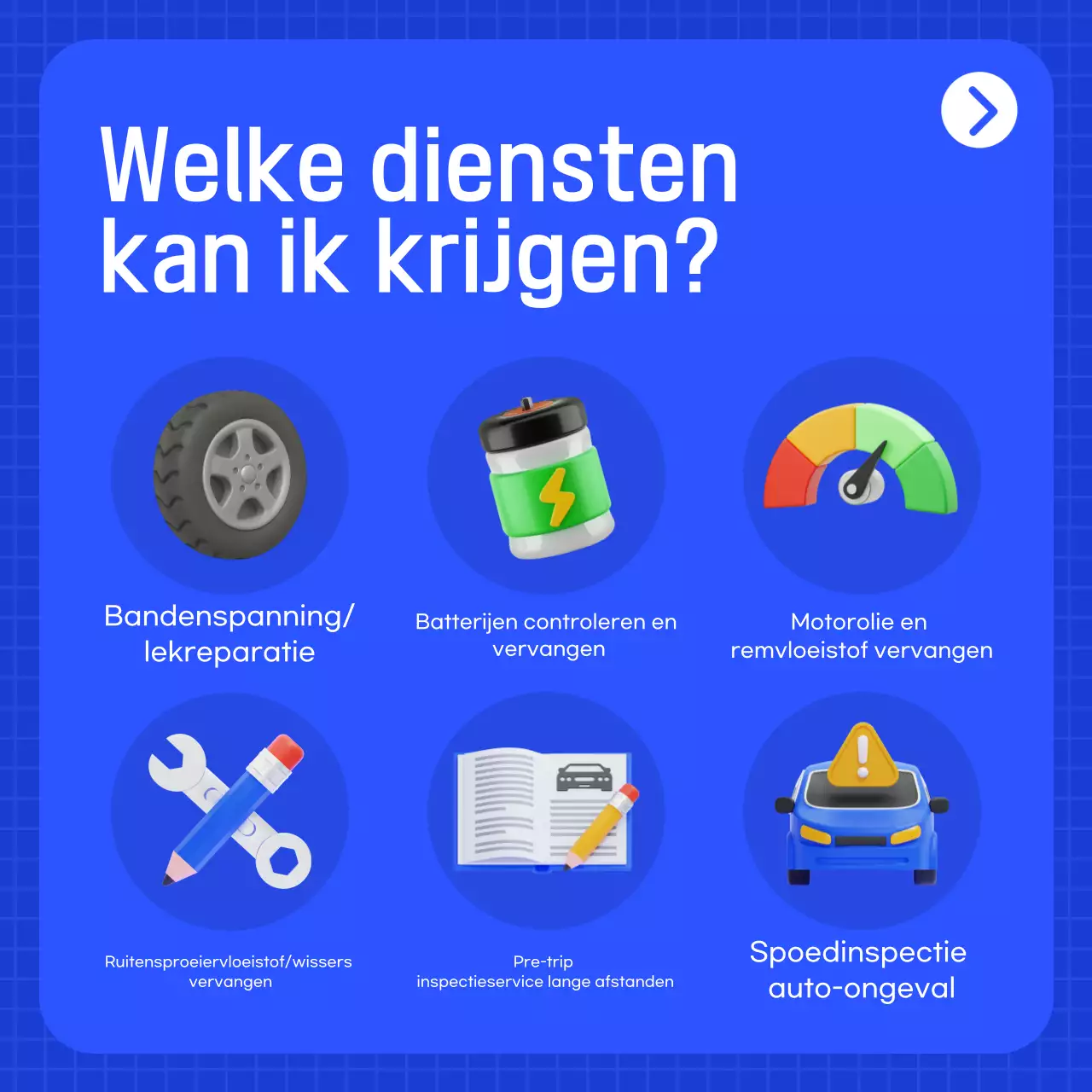 Blauwe moderne auto-advertentie